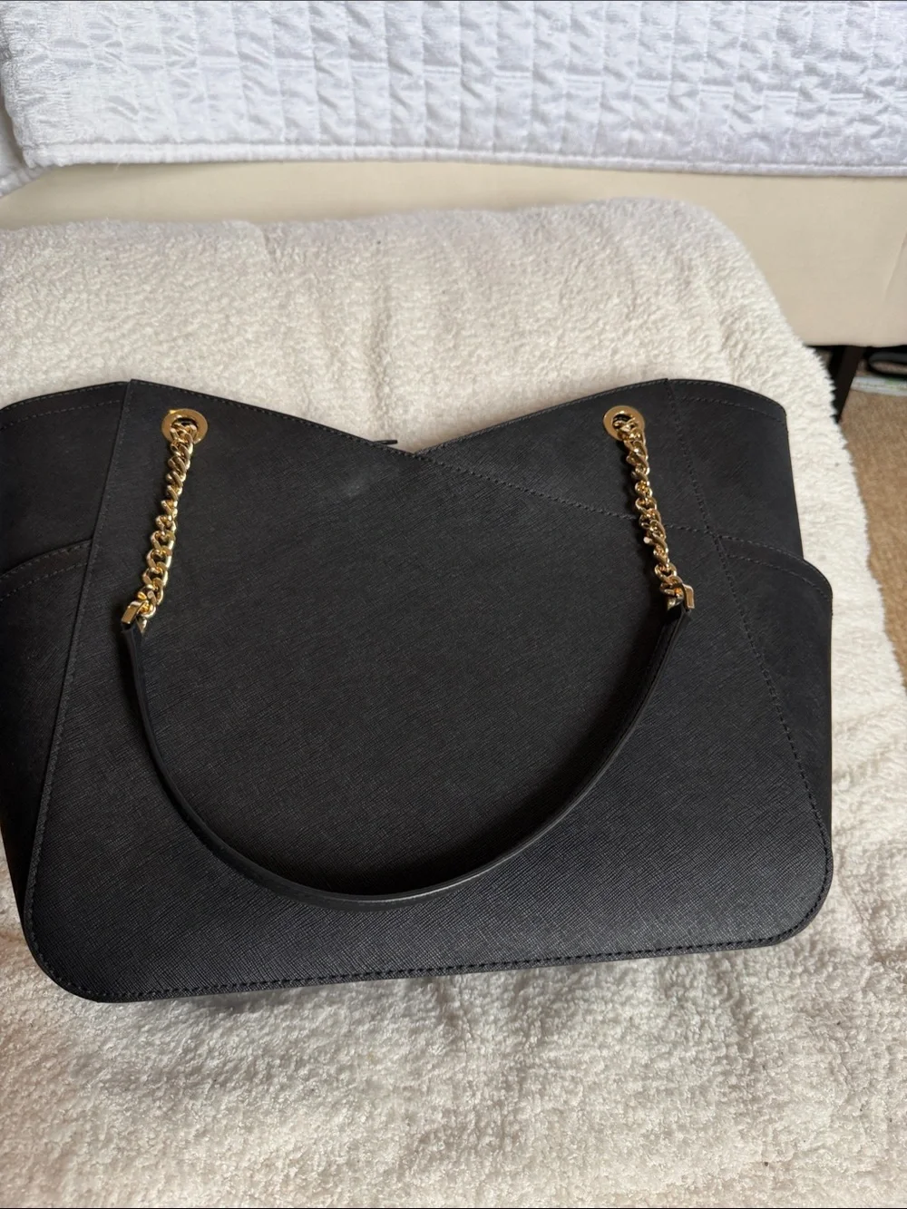 Michael Kors Black Shoulder Tote with Gold Chain Straps Brand New W/ Tags!
